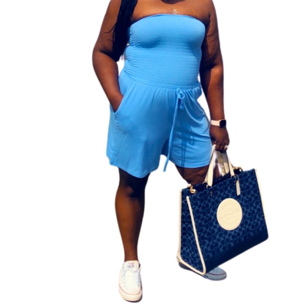 Tube romper with pockets